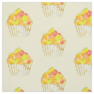 Tissu Aquarelle Motif de peinture Cupcake