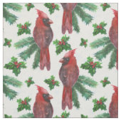 Tissu aquarelle Oiseau cardinal rouge (Échantillon)