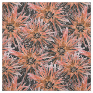 Tissu Aquarelle orangée et marron.