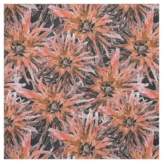 Tissu Aquarelle orangée et marron. (Échantillon)