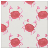 Tissu aquarelle originale crabe rouge mignon conception  (Fermer)