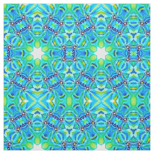 Tissu Aquarelle peinte à la main Monogramme Vert Abstrai (Échantillon)