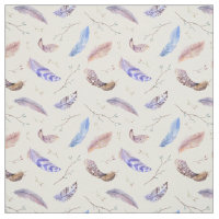 Aquarelle Plumes Feuilles et Branches Motif