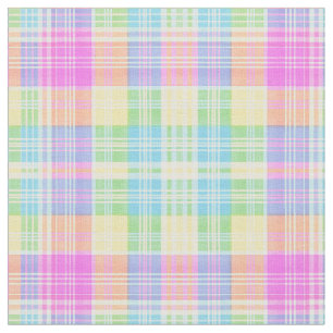 Tissu aquarelle preppy été plaid pastels