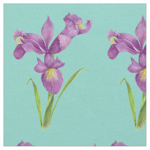 Tissu Aquarelle Purple Irises Illustrations botaniques