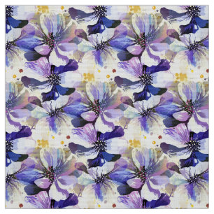 Tissu Aquarelle Ressort Delphinium Jardinage Fleurs