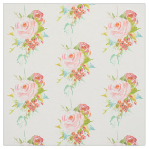 Tissu Aquarelle rose de roses
