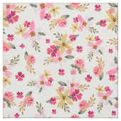 Tissu Aquarelle rose Floral (Échantillon)