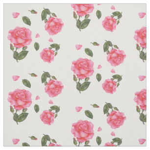 Tissu Aquarelle rose Roses Floral Art Motif