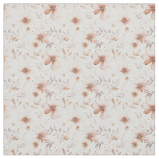 Tissu Aquarelle rustique Beige Floral Elégance