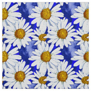 Tissu Aquarelle sur Denim Blue