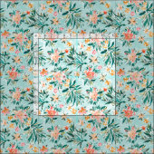 Tissu Aquarelle tropicale EMPORTÉE de pêche d'Aqua (Carreau)