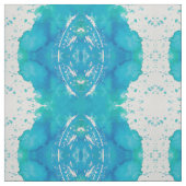Tissu Aquarelle turquoise Abstraite (Échantillon)