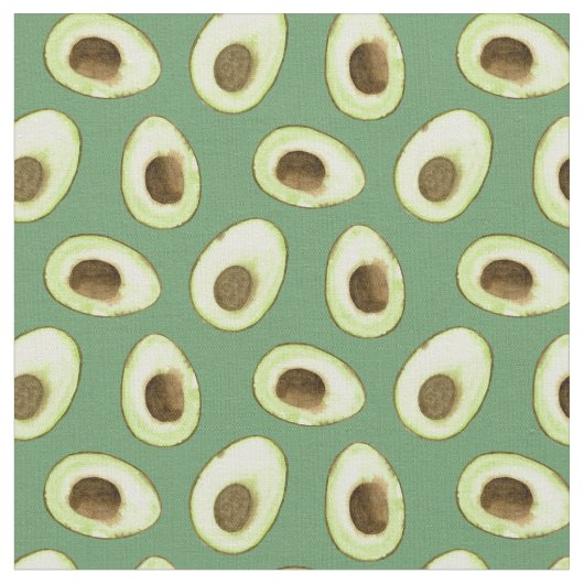Tissu Aquarelle vert Avocado (Fermer)