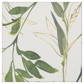 Tissu Aquarelle Vert feuillu (Échantillon)