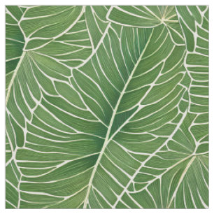 Tissu Aquarelle verte Feuille Motif