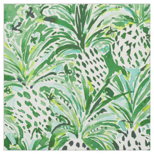 Tissu Aquarelle verte TROPICALE d'ananas de SITCH