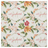 Tissu Aquarelle Vintage de Monogramme (Échantillon)