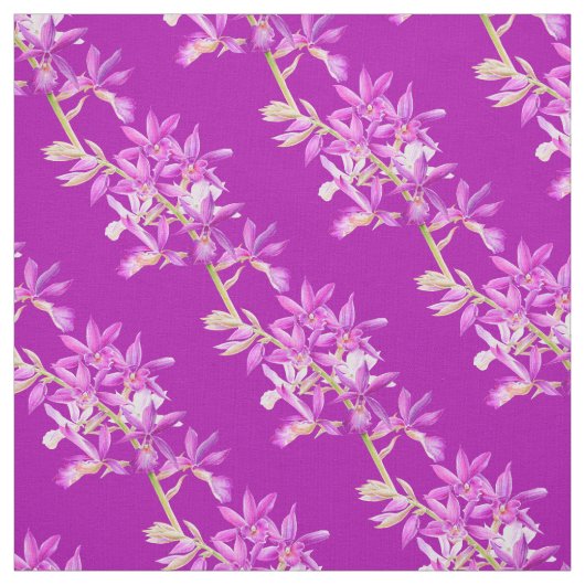 Tissu Aquarelle violette orchidée art floral (Échantillon)