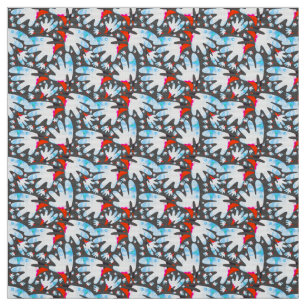 Tissu Aquarelle Visage d'oiseau - Vibrant, coloré Abstra