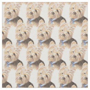Tissu Aquarelle Yorkie Yorkshire Terrier Chien animal de