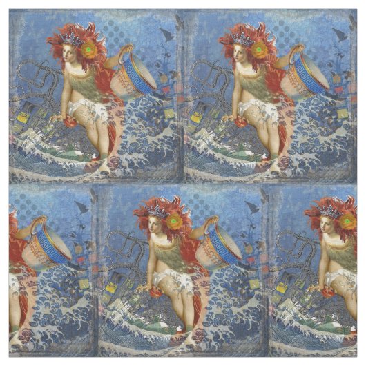 Tissu Aquarius Mermaid Bleu gothique (Échantillon)