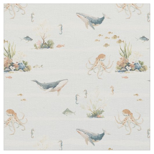 Tissu Aquatic deep sea creature marine life (Fermer)