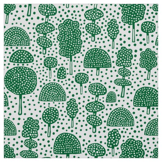 Tissu Arboretum 230715 - Vert forestier sur blanc (Échantillon)