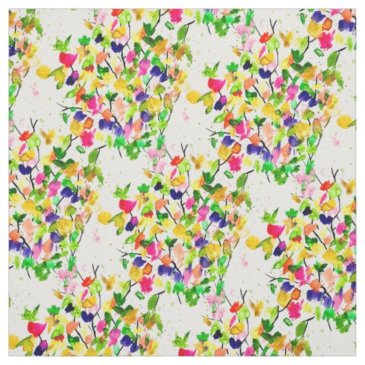 Tissu Arbre abstrait couleur aquarelle (Échantillon)