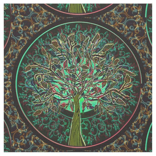 Tissu Arbre d'automne (Fermer)