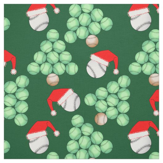 Tissu Arbre de baseball de Noël (Échantillon)