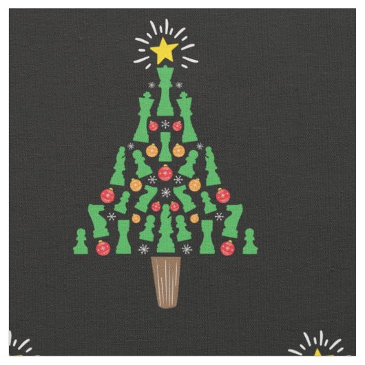 Tissu Arbre de Noël Pièce d'Échecs (Fermer)