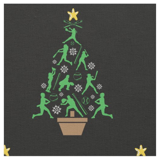 Tissu Arbre de Noël Softball Filles Femmes (Fermer)