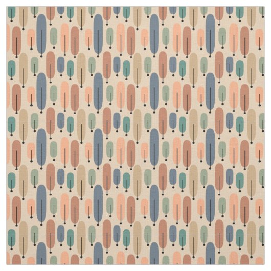 Tissu Arbres atomiques rétro (Échantillon)