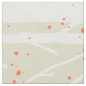 Tissu Arbres Blancs Et Pois Oranges (Fermer)