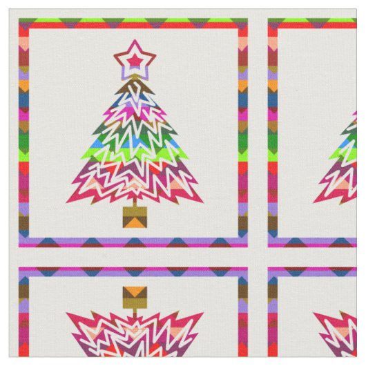 Tissu Arbres de Noël multicolores #3 (Fermer)