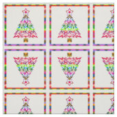 Tissu Arbres de Noël multicolores #3 (Échantillon)