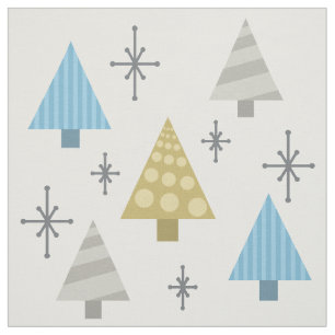 Tissu Arbres de Noël rétro des années 50