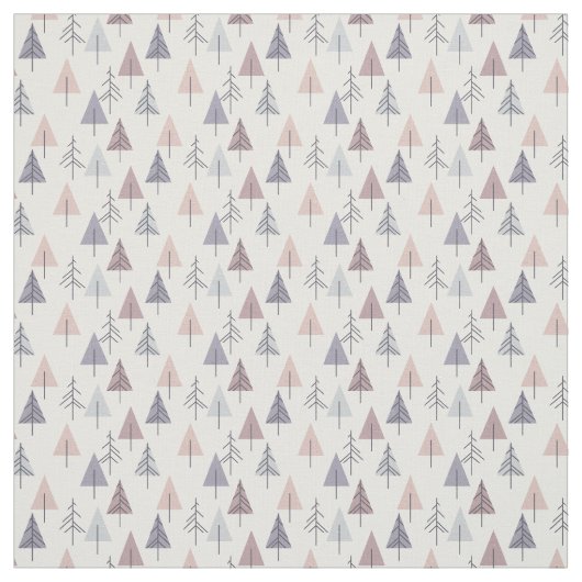 Tissu Arbres de Noël Roses et poussiéreux modernes (Échantillon)