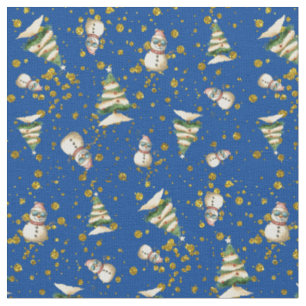 Tissu Arbres de Noël Snowmen Motif