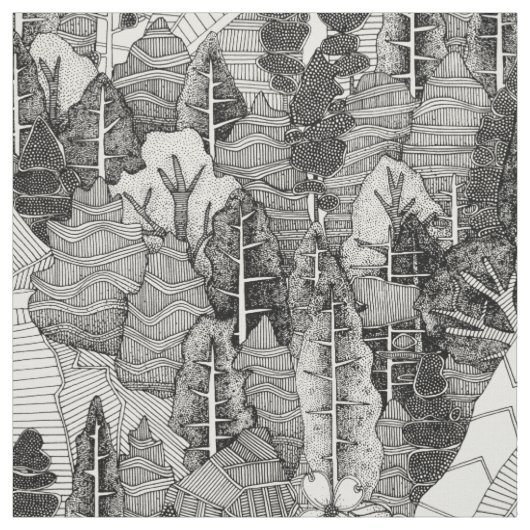 Tissu Arbres NC black Fabric (Échantillon)