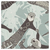 Tissu argent de loutres de mer (Fermer)