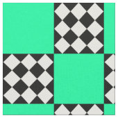Tissu Arlequin blanc blanc vert Carré forme Textile (Fermer)
