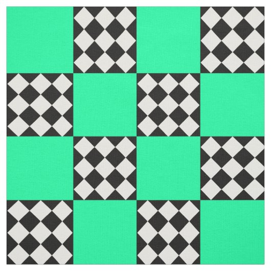 Tissu Arlequin blanc blanc vert Carré forme Textile (Échantillon)