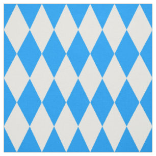 Tissu Arlequin bleu blanc Diamants Checkers Design