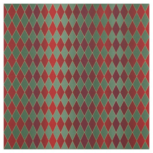 Tissu Arlequin vert rouge Noël (Échantillon)