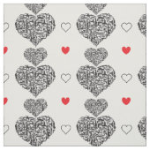 Tissu Armes à feu et coeurs (Échantillon)