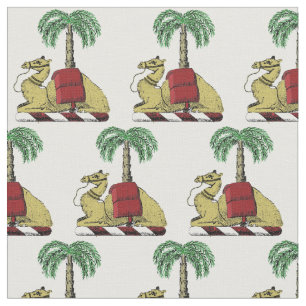 Tissu Armoiries de couleur palmier chameau héraldique