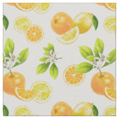 Tissu Arômes d'agrumes Oranges et citrons Patten (Détail)