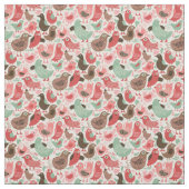 Tissu arrière - plan avec les oiseaux mignons (Échantillon)